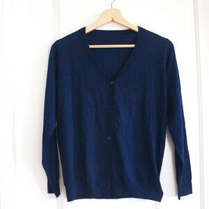 (Mostly) Silk Navy Blue Cardigan